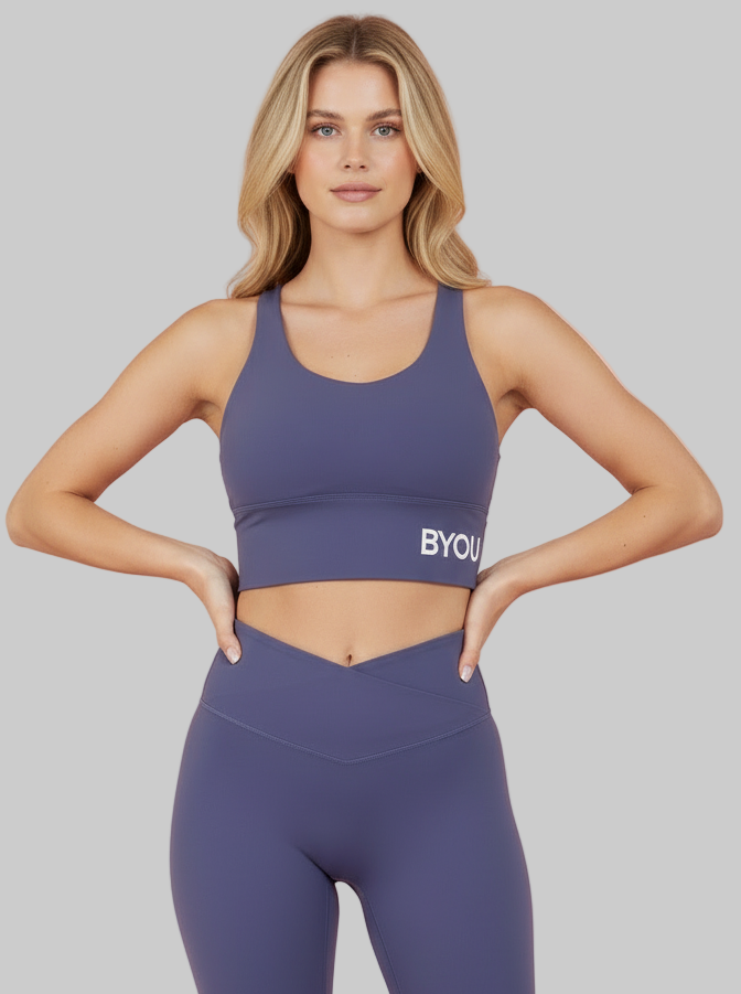 BYOU® Earthly - Earthly - Cross back Sport Bra - Nightshade