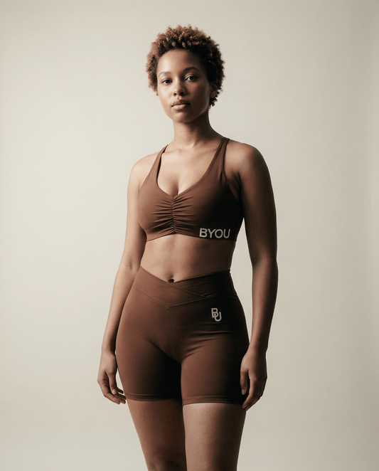 BYOU® - V Front Scrunch Seamless shorts - Chocolate