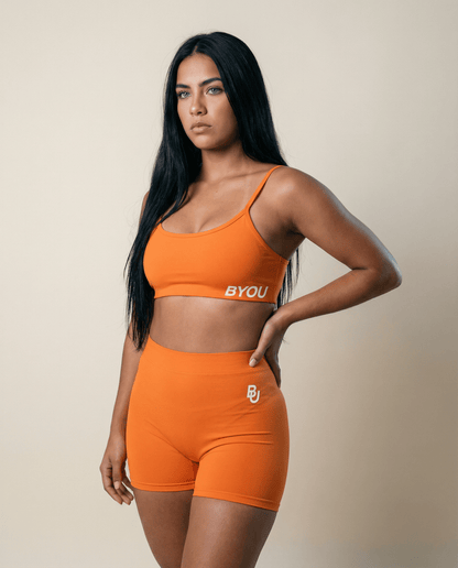 BYOU® - V Back Scrunch Seamless shorts - Naranja